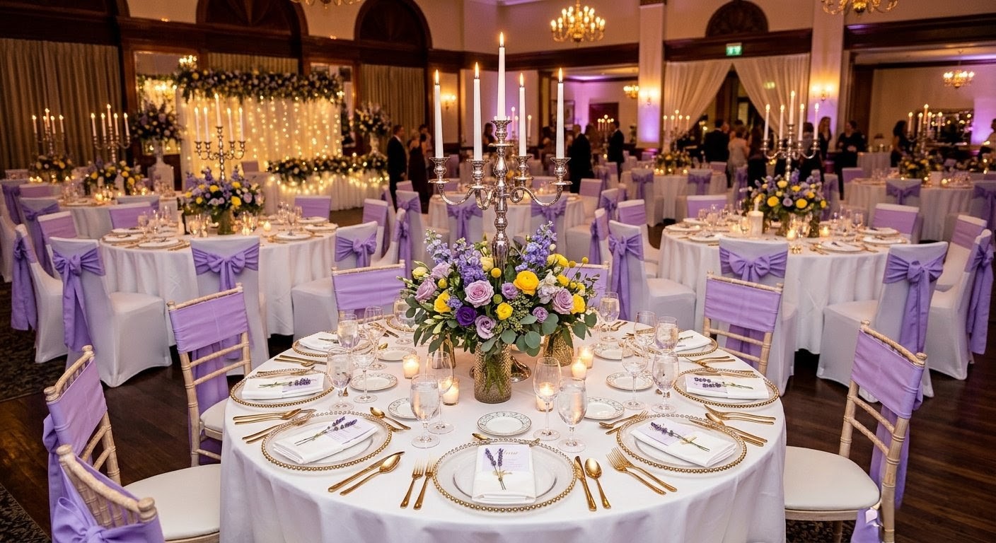 Mariage — décor lavande et jaune